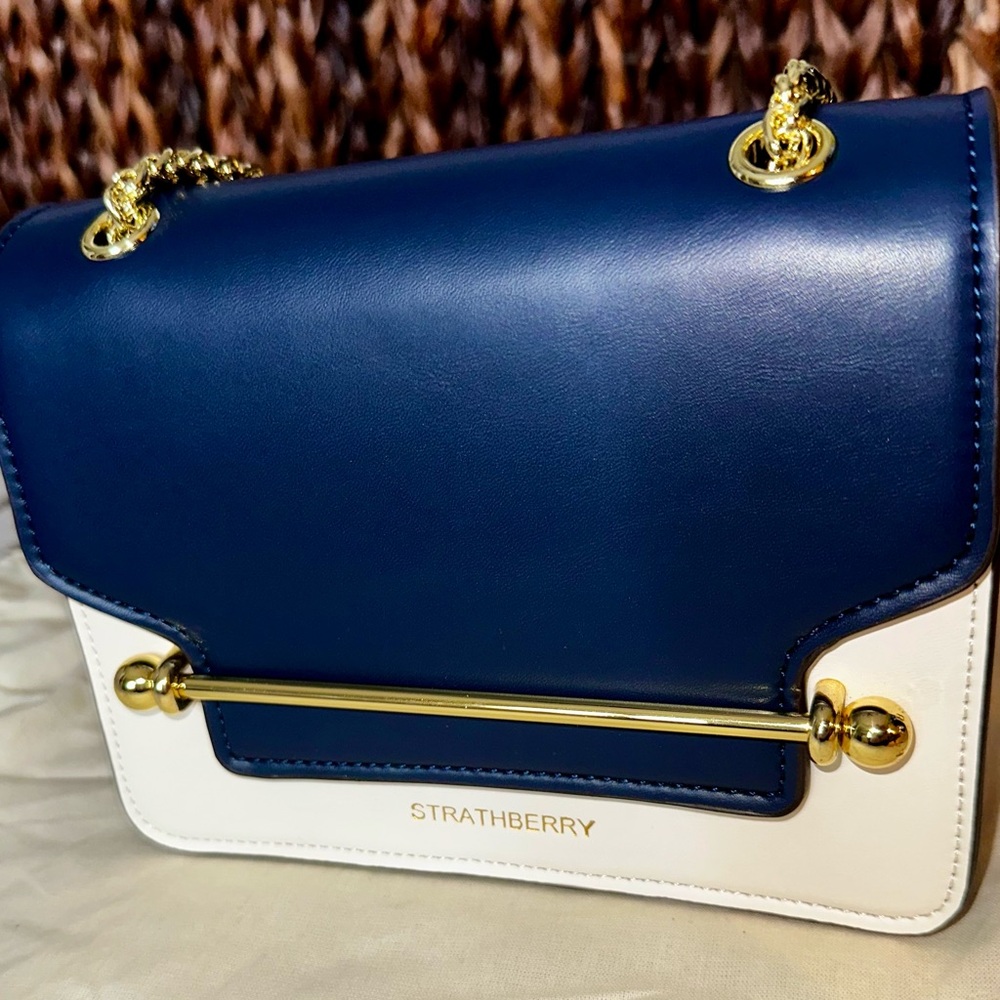 Strathberry Navy and White Women's Bag